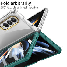 Lade das Bild in den Galerie-Viewer, Airbag Bumper With Glass Frame Cover For Samsung Galaxy Z Fold 4 Case Shockproof Clear Soft Edge Case For Galaxy Z Fold4 5G
