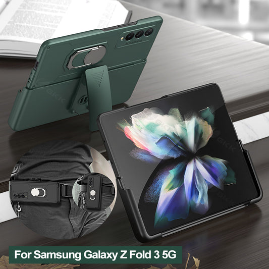 Armor Back Clip Stand Holder Case For Samsung Galaxy Z Fold 3 5G Anti-knock Protection Hard Cover For Samsung Z Fold 3 Case