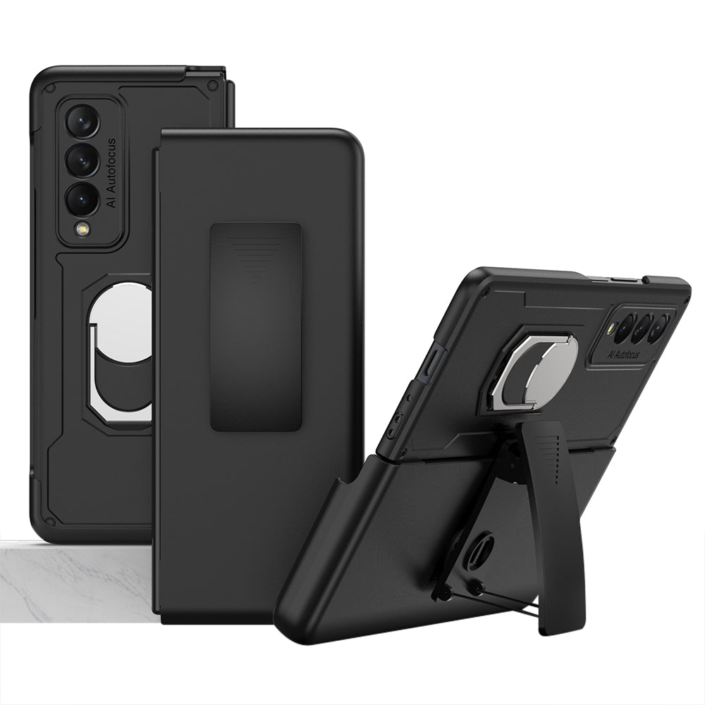 Armor Back Clip Stand Holder Case For Samsung Galaxy Z Fold 3 5G Anti-knock Protection Hard Cover For Samsung Z Fold 3 Case