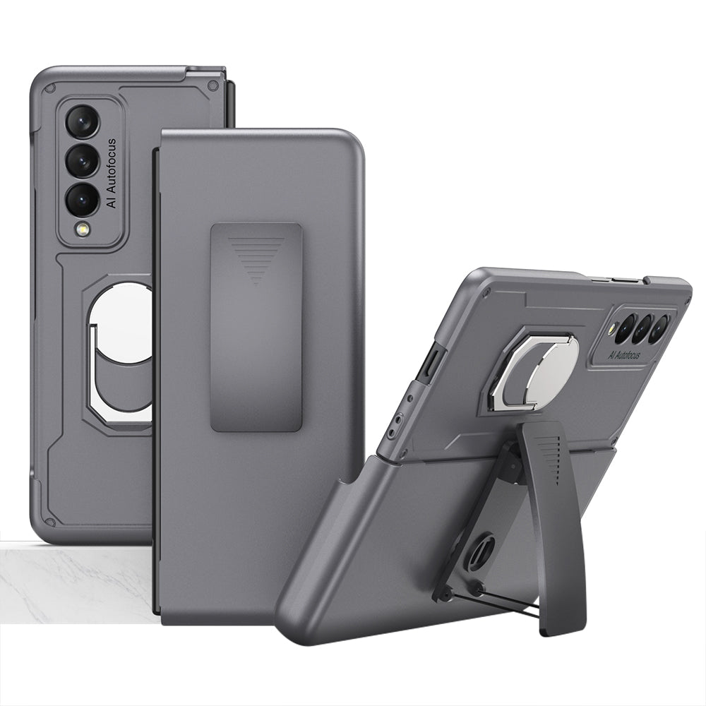 Armor Back Clip Stand Holder Case For Samsung Galaxy Z Fold 3 5G Anti-knock Protection Hard Cover For Samsung Z Fold 3 Case