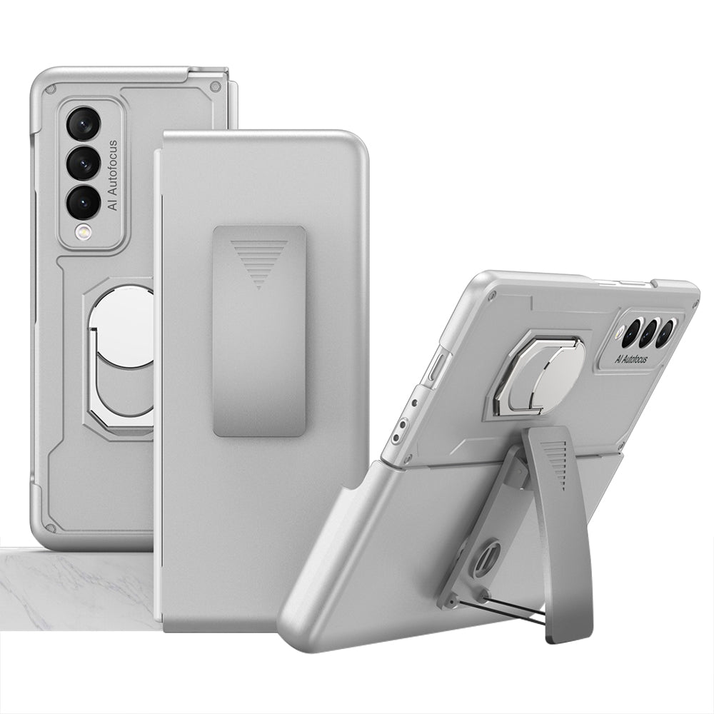 Armor Back Clip Stand Holder Case For Samsung Galaxy Z Fold 3 5G Anti-knock Protection Hard Cover For Samsung Z Fold 3 Case