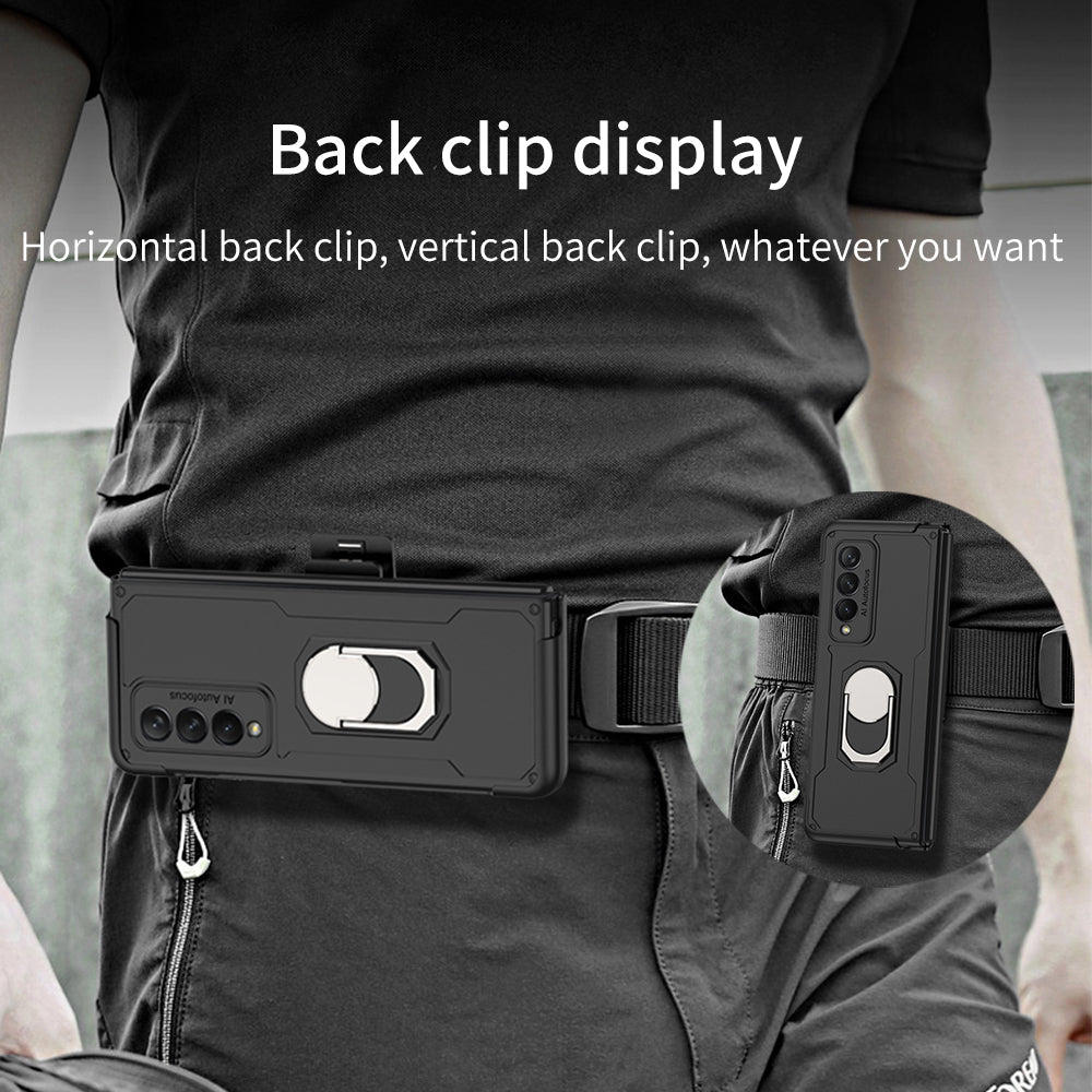 Armor Back Clip Stand Holder Case For Samsung Galaxy Z Fold 3 5G Anti-knock Protection Hard Cover For Samsung Z Fold 3 Case