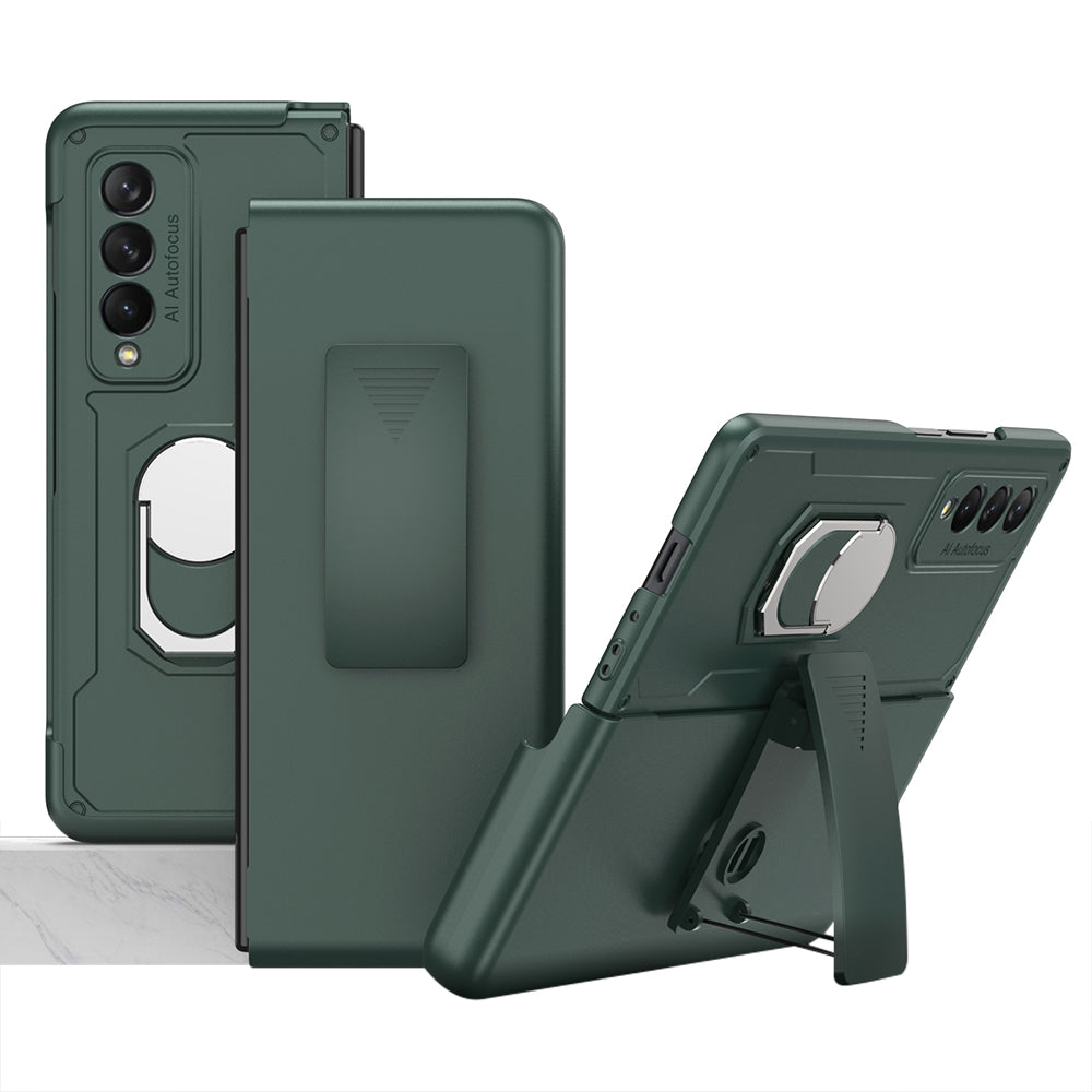 Armor Back Clip Stand Holder Case For Samsung Galaxy Z Fold 3 5G Anti-knock Protection Hard Cover For Samsung Z Fold 3 Case
