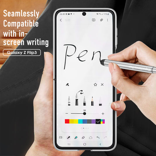 Capacitance Pen Plastic Cover For Samsung Galaxy Z Flip 3 5G Case Finger-Ring Back Screen Protector Cover For Galaxy Z Flip3