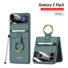 Carregar imagem no visualizador da galeria, Capacitance Pen Plastic Cover For Samsung Galaxy Z Flip 3 5G Case Finger-Ring Back Screen Protector Cover For Galaxy Z Flip3
