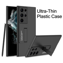Cargar imagen en el visor de la galería, Carbon fiber Leather Stand Phone Case For Samsung Galaxy S22 Ultra All-included Protection Cover For Galaxy S22 Ultra Case
