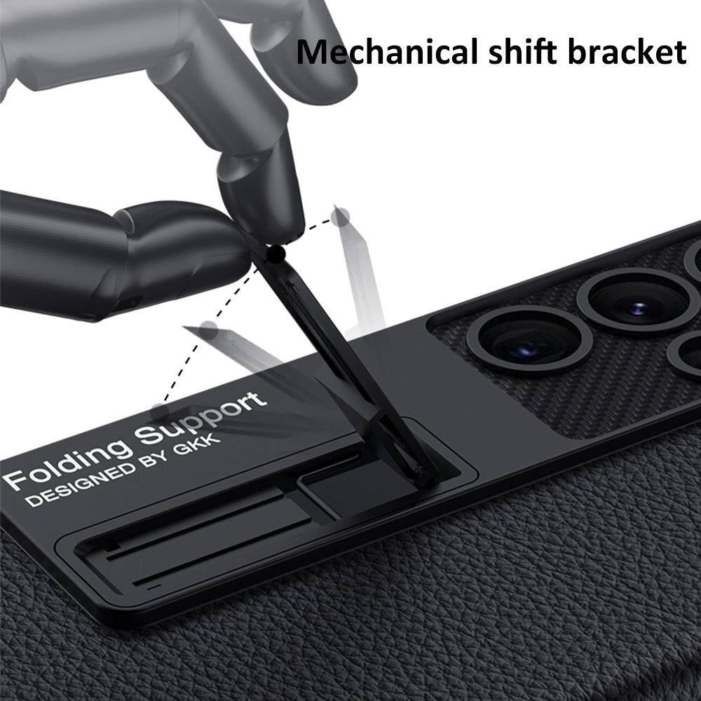 Carbon fiber Leather Stand Phone Case For Samsung Galaxy S22 Ultra All-included Protection Cover For Galaxy S22 Ultra Case