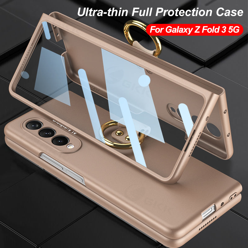 Tempered Glass Case For Samsung Galaxy Z Fold 3 5G All-included Protection Hard Cover For Samsung Z Fold3 5G