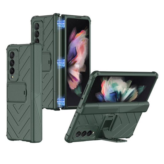 Heavy duty Armor Magnetic Hinge Cover For Samsung Galaxy Z Fold 3 5G Case Anti-knock Stand Cover For Galaxy Z Fold 3 Funda