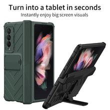 Charger l&#39;image dans la galerie, Heavy duty Armor Magnetic Hinge Cover For Samsung Galaxy Z Fold 3 5G Case Anti-knock Stand Cover For Galaxy Z Fold 3 Funda
