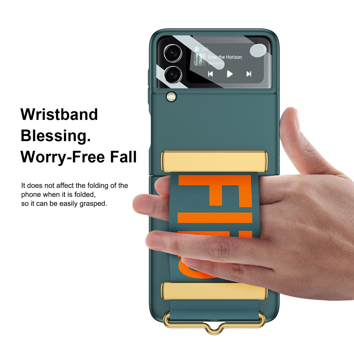 Leather Belts Holder Case For Samsung Galaxy Z Flip 3 5G With Back Screen Protector Hard Cover For Samsung Z Flip 3 5G Case