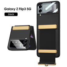 Load image into Gallery viewer, Leather Belts Holder Case For Samsung Galaxy Z Flip 3 5G With Back Screen Protector Hard Cover For Samsung Z Flip 3 5G Case
