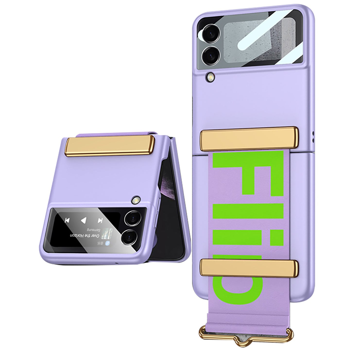Leather Belts Holder Case For Samsung Galaxy Z Flip 3 5G With Back Screen Protector Hard Cover For Samsung Z Flip 3 5G Case