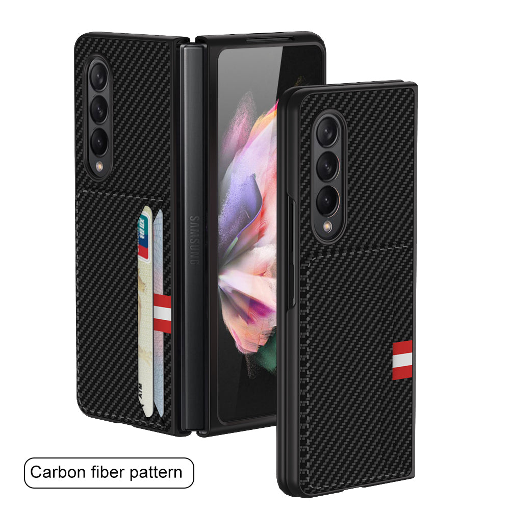 Leather Card Package Case For Samsung Galaxy Z Fold 3 5G Anti-knock Protection Hard Cover For Samsung Z Fold3 Case Coque