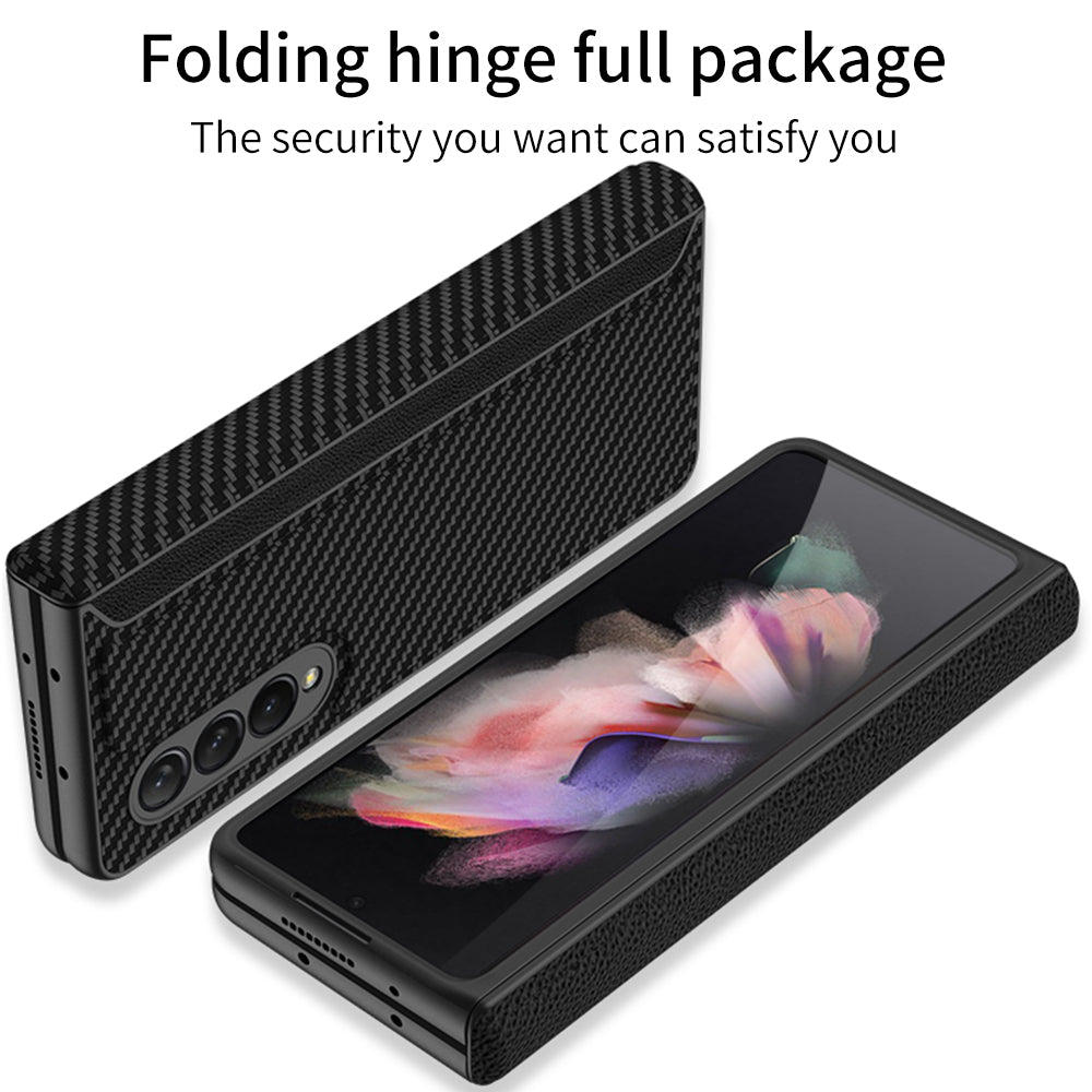 Leather Magnetic Frame Case Cover For Samsung Galaxy Z Fold 3 5G All-Included Hard Phone Cover For Samsung Z Fold3 5G Case