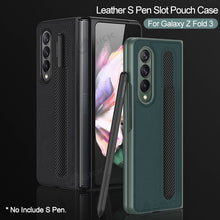 Charger l&#39;image dans la galerie, Leather Pen Slot Bag Case For Samsung Galaxy Z Fold 3 5G Ultra-thin Anti-knock Protection Cover For Samsung Z Fold3 5G Case
