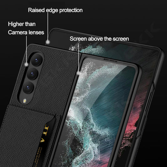 Leather Ultra-thin Card Package Cover For Samsung Galaxy Z Fold 4 5G