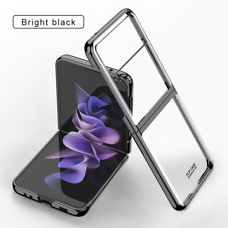 Luxury Electroplating Flip Case For Samsung Galaxy Z Flip 3 5G Transparent Plastic Hard Cover For Samsung Z Flip 3 5G Case