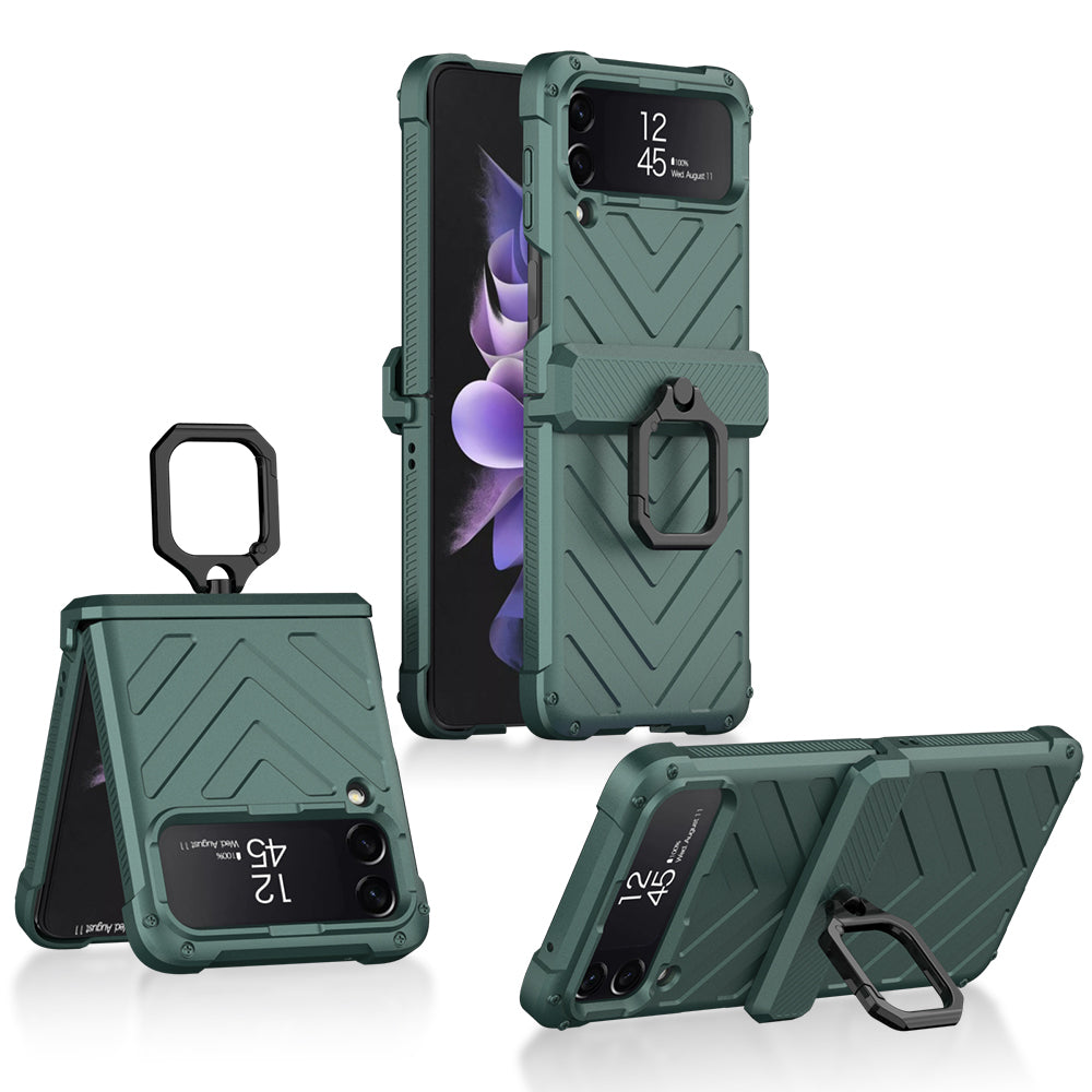 Magnetic Armored Cover For Samsung Galaxy Z Flip Fold 3 Case All-included Hinge Bracket Hard For Galaxy Z Flip3 Fold3 5G