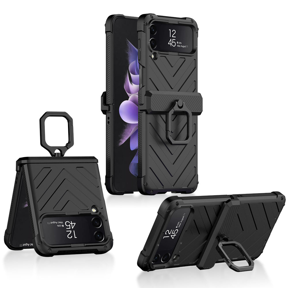 Magnetic Armored Cover For Samsung Galaxy Z Flip Fold 3 Case All-included Hinge Bracket Hard For Galaxy Z Flip3 Fold3 5G