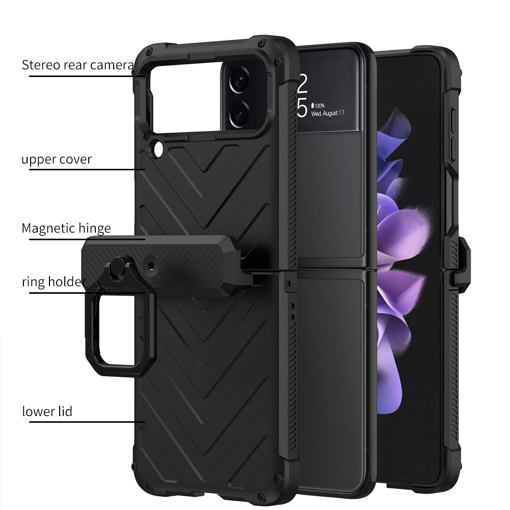 Magnetic Armored Cover For Samsung Galaxy Z Flip Fold 3 Case All-included Hinge Bracket Hard For Galaxy Z Flip3 Fold3 5G