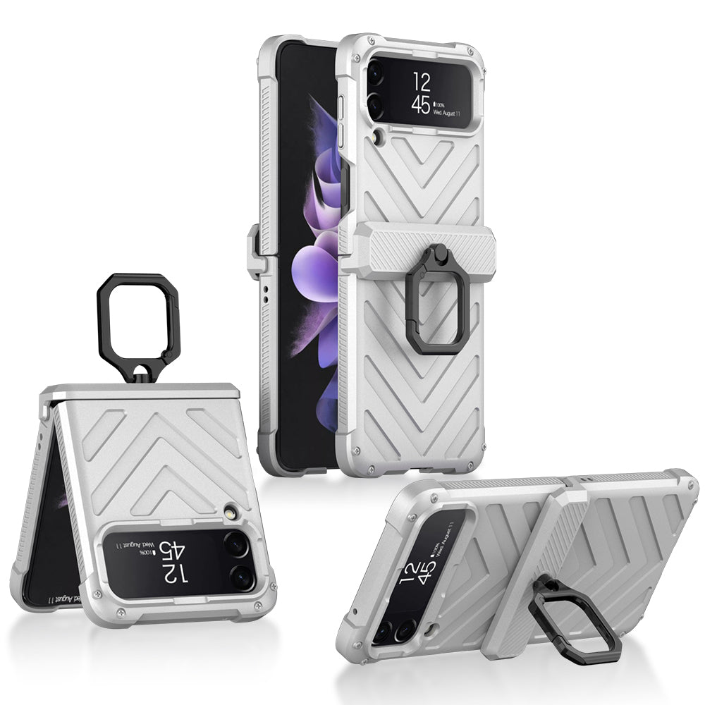 Magnetic Armored Cover For Samsung Galaxy Z Flip Fold 3 Case All-included Hinge Bracket Hard For Galaxy Z Flip3 Fold3 5G