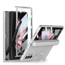 Charger l&#39;image dans la galerie, Magnetic Hinge All-included Pen Case For Samsung Galaxy Z Fold 3 Case Screen Tempered Glass Stand For Galaxy Z Fold3 Cover
