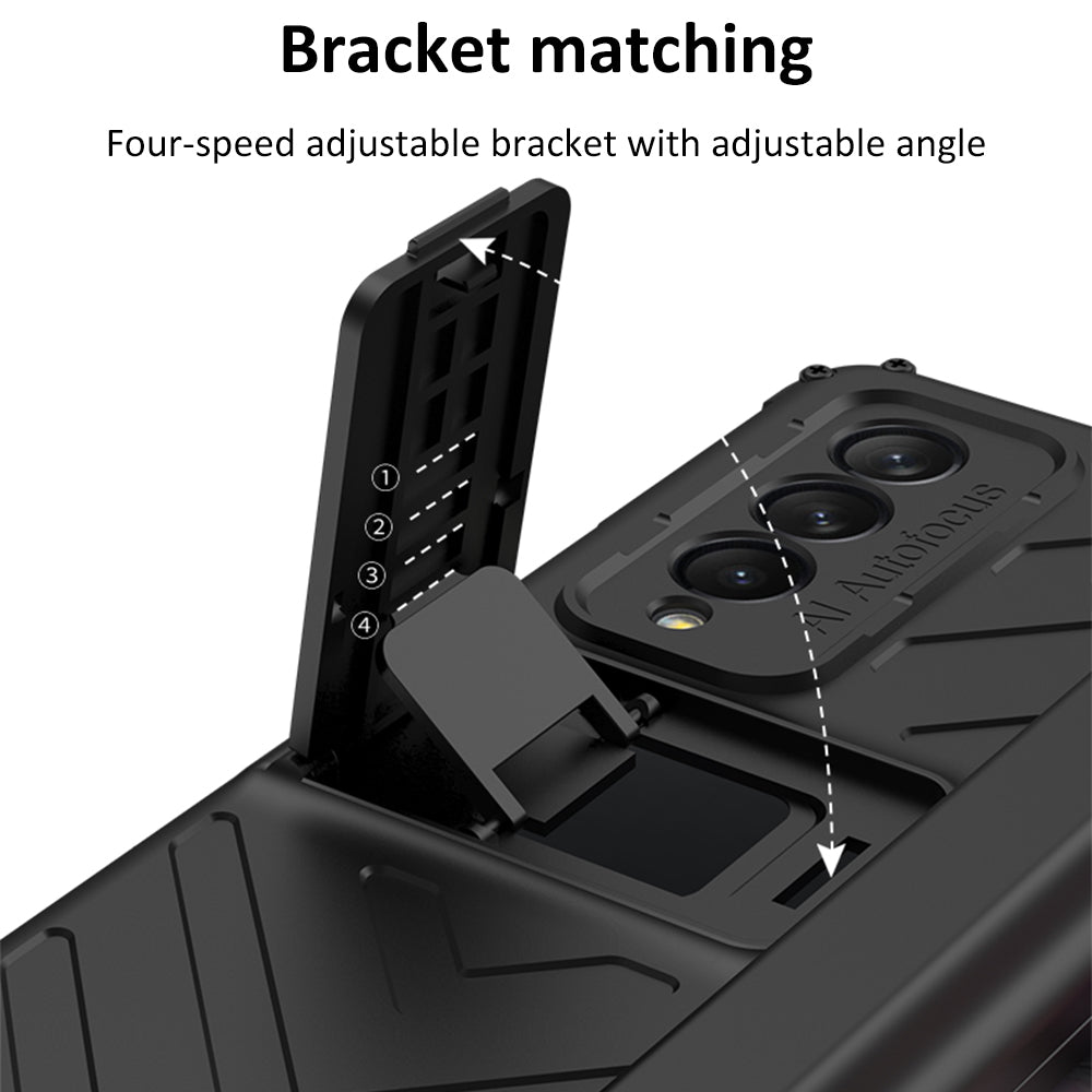 Magnetic Hinge Frame Pen Case Cover For Samsung Galaxy Z Fold 3 All-included Tempered Glass Plastic Case For Samsung Z Fold3