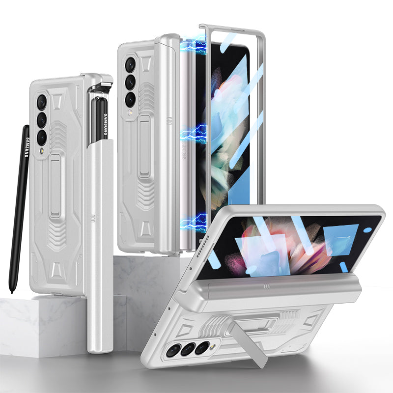 Magnetic Screen Glass Holder Cover For Samsung Galaxy Z Fold 3 All-included Slide Pen Case Plastic For Galaxy Z Fold3 Cover