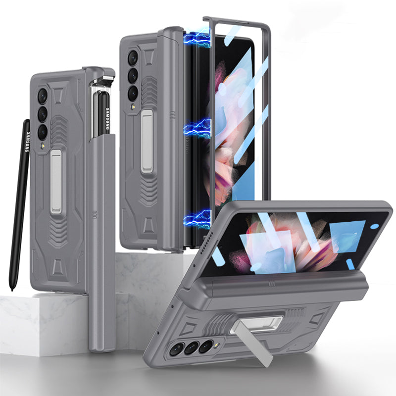 Magnetic Screen Glass Holder Cover For Samsung Galaxy Z Fold 3 All-included Slide Pen Case Plastic For Galaxy Z Fold3 Cover