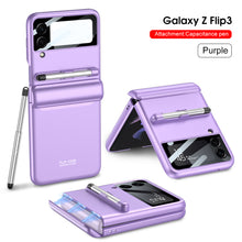 Lade das Bild in den Galerie-Viewer, Magnetic hinge Slim Case For Samsung Galaxy Z Flip 3 5G With Capacitive Pen Slot Plastic Phone Cover For Galaxy Z Flip3 Case
