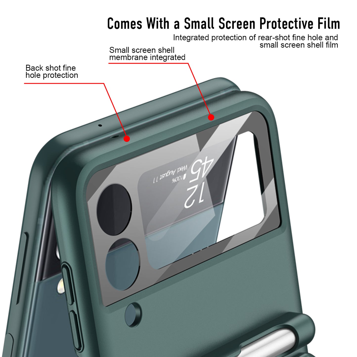 Magnetic hinge Slim Case For Samsung Galaxy Z Flip 3 5G With Capacitive Pen Slot Plastic Phone Cover For Galaxy Z Flip3 Case