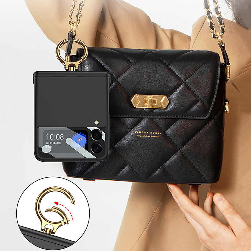 Magnetic hinges All-included Case For Samsung Galaxy Z Flip 3 5G Back Screen Glass Plastic Hard Cover For Samsung Flip3 Case