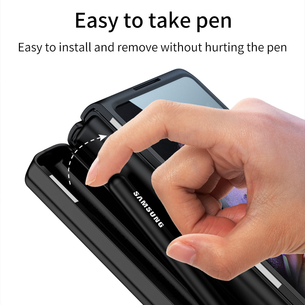 Magnetic All-included Pen Case For Galaxy Z Fold 3 Case Back Screen Glass Holder Cover For Samsung Galaxy Z Fold3