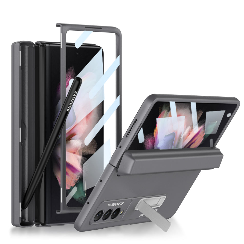Magnetic All-included Pen Case For Galaxy Z Fold 3 Case Back Screen Glass Holder Cover For Samsung Galaxy Z Fold3
