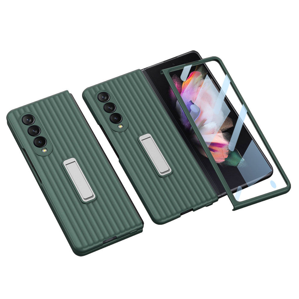 Outer Screen Glass Luggage Design Case For Samsung Galaxy Z Fold 3 5G Anti-knock Plastic Cover For Samsung Z Fold 3 5G Case