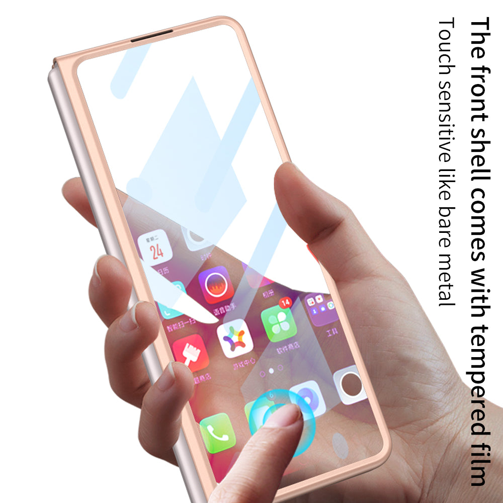 Outer Screen Glass Luggage Design Case For Samsung Galaxy Z Fold 3 5G Anti-knock Plastic Cover For Samsung Z Fold 3 5G Case