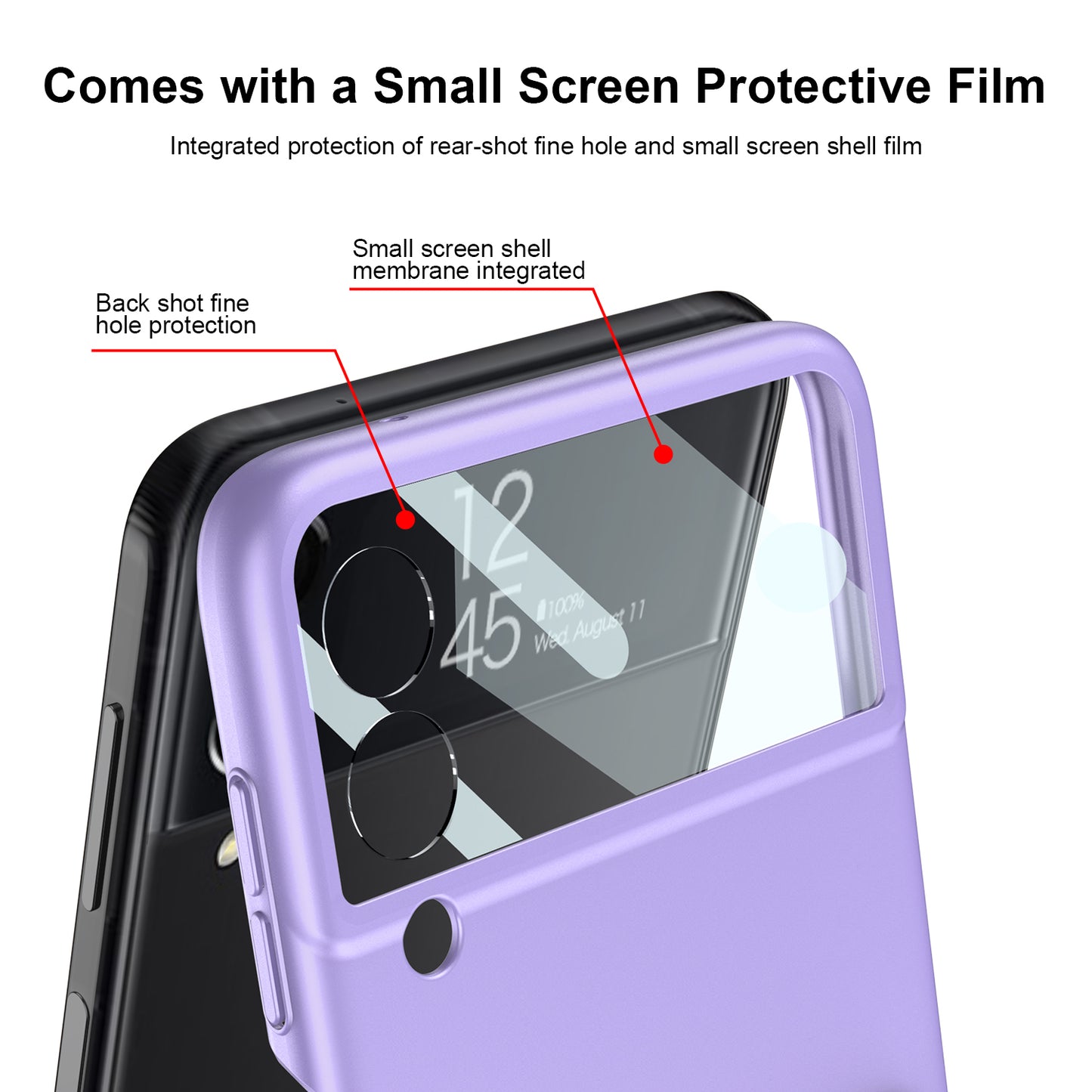 Painted Leather Hand Strap Plastic Case For Samsung Galaxy Z Flip 3 5G Back Screen Glass Cover For Samsung Z Flip 3 5G Case