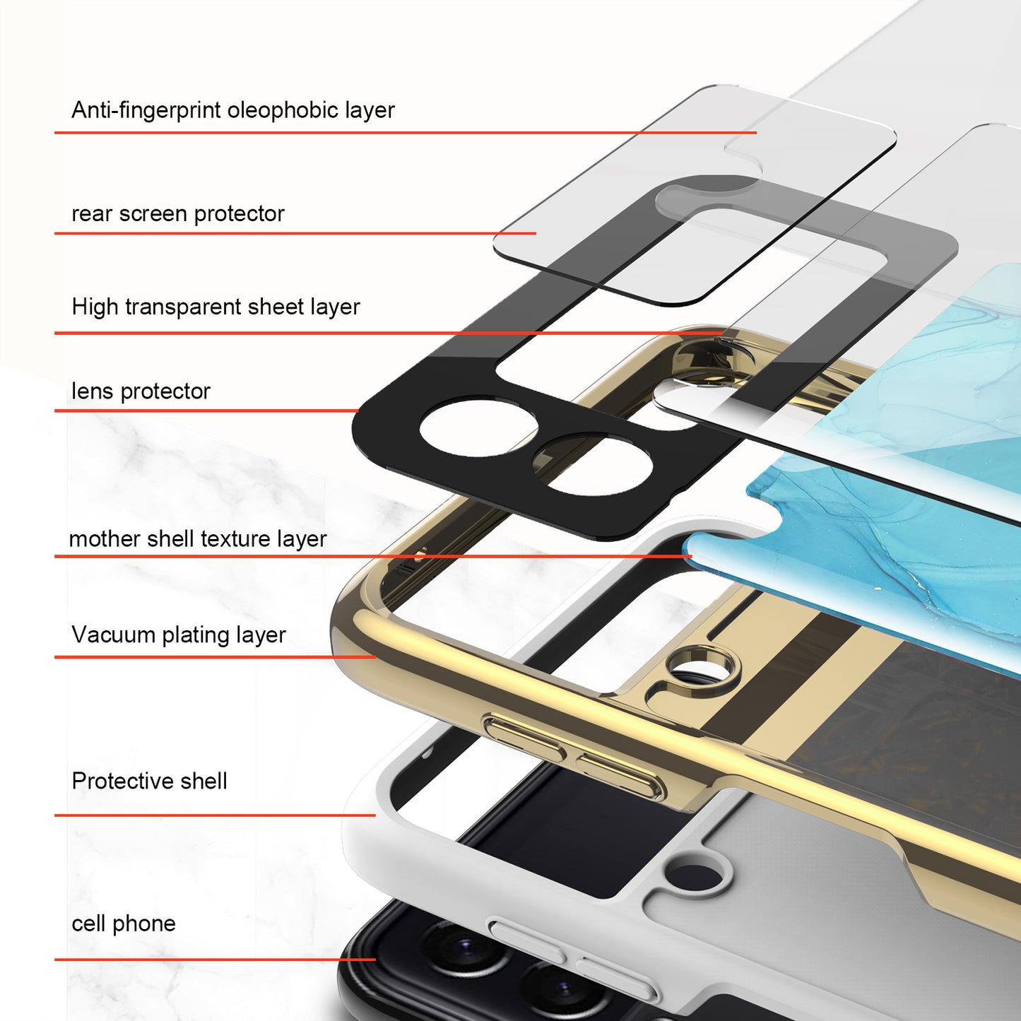 Painted Tempered Glass Ring Stand Cover For Samsung Galaxy Z Flip Fold 3 2 Case Plating Frame For Galaxy Z Flip3 Fold3 CASE