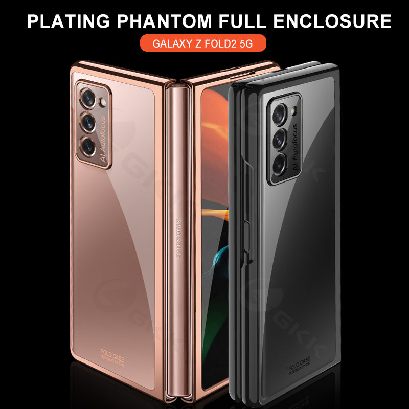 Transparent Flip Hard Case For Samsung Galaxy Z Fold 2 Case Luxury Plating Anti-knock Protection Cover For Samsung Fold 2