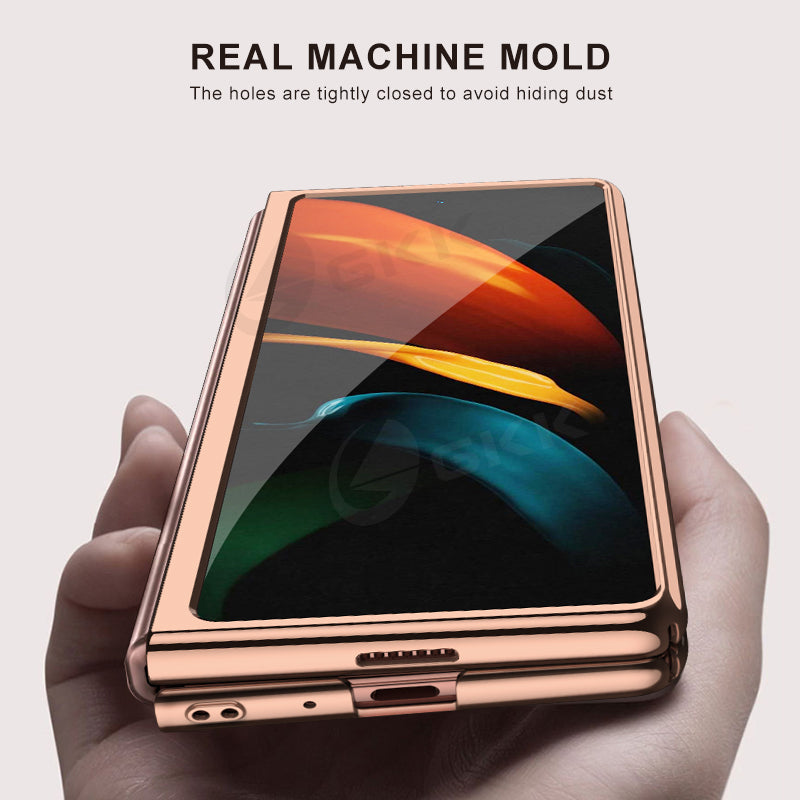 Transparent Flip Hard Case For Samsung Galaxy Z Fold 2 Case Luxury Plating Anti-knock Protection Cover For Samsung Fold 2