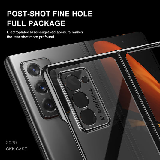 Transparent Flip Hard Case For Samsung Galaxy Z Fold 2 Case Luxury Plating Anti-knock Protection Cover For Samsung Fold 2