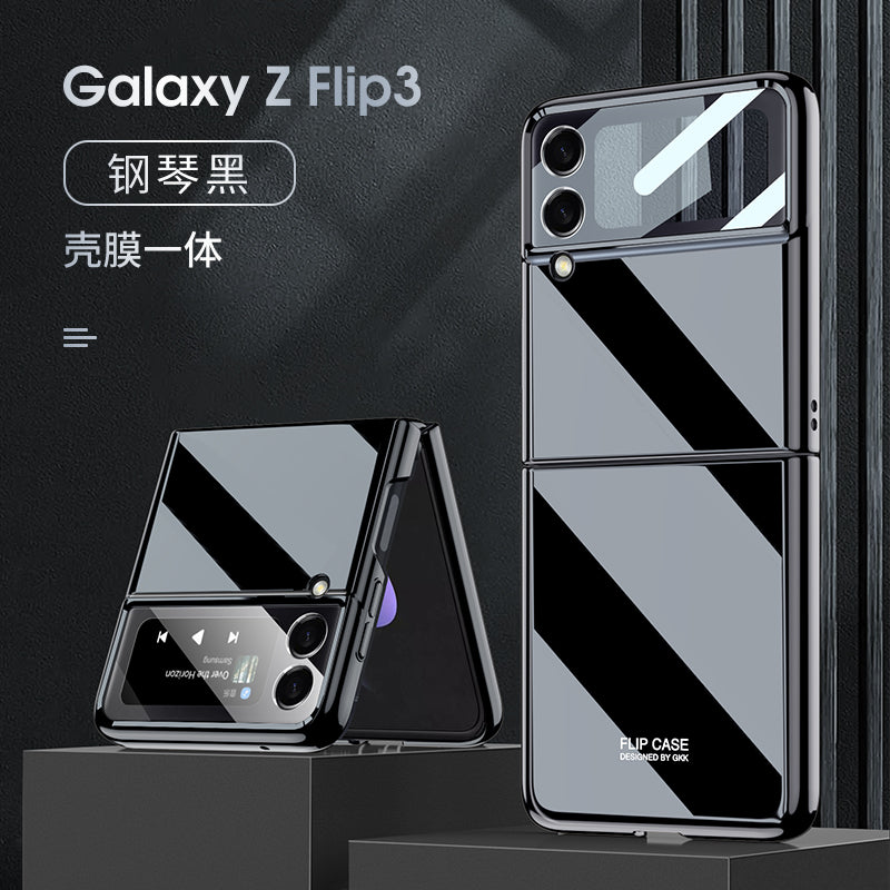 UV Bright Painted Fold Case For Samsung Galaxy Z Flip 3 5G With Back Screen Protector Hard Cover For Samsung Z Flip 3 Case