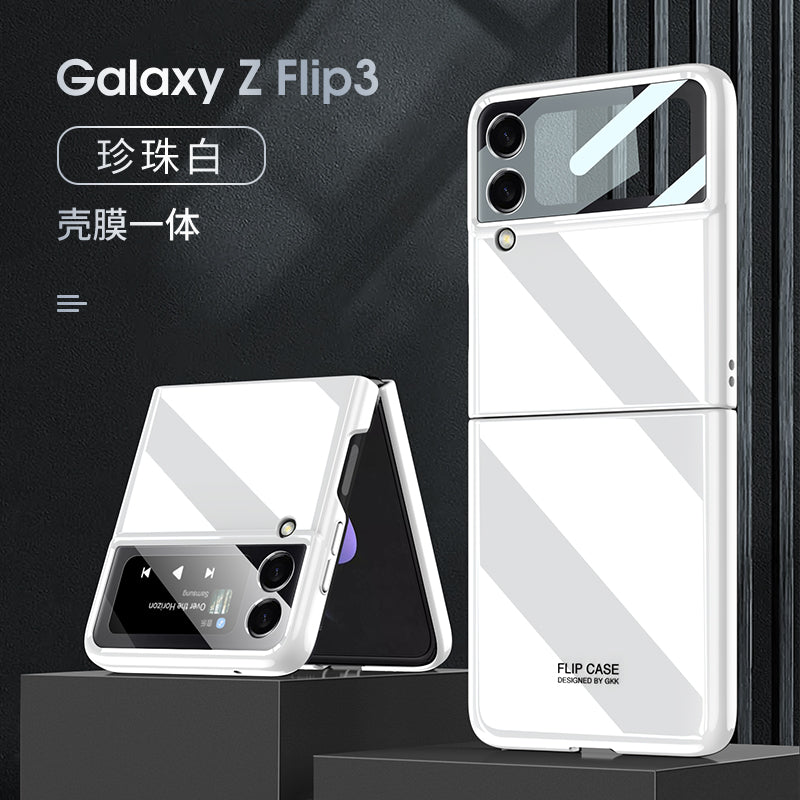 UV Bright Painted Fold Case For Samsung Galaxy Z Flip 3 5G With Back Screen Protector Hard Cover For Samsung Z Flip 3 Case