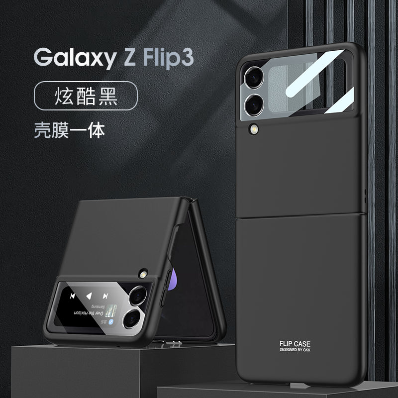 UV Bright Painted Fold Case For Samsung Galaxy Z Flip 3 5G With Back Screen Protector Hard Cover For Samsung Z Flip 3 Case