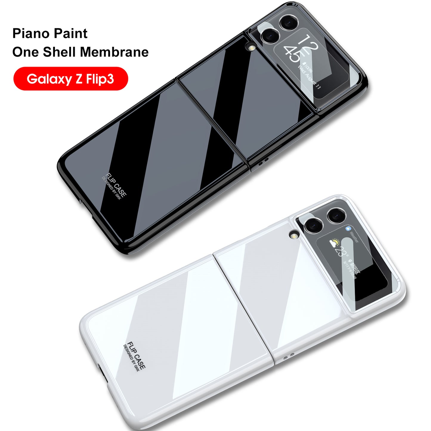UV Bright Painted Fold Case For Samsung Galaxy Z Flip 3 5G With Back Screen Protector Hard Cover For Samsung Z Flip 3 Case