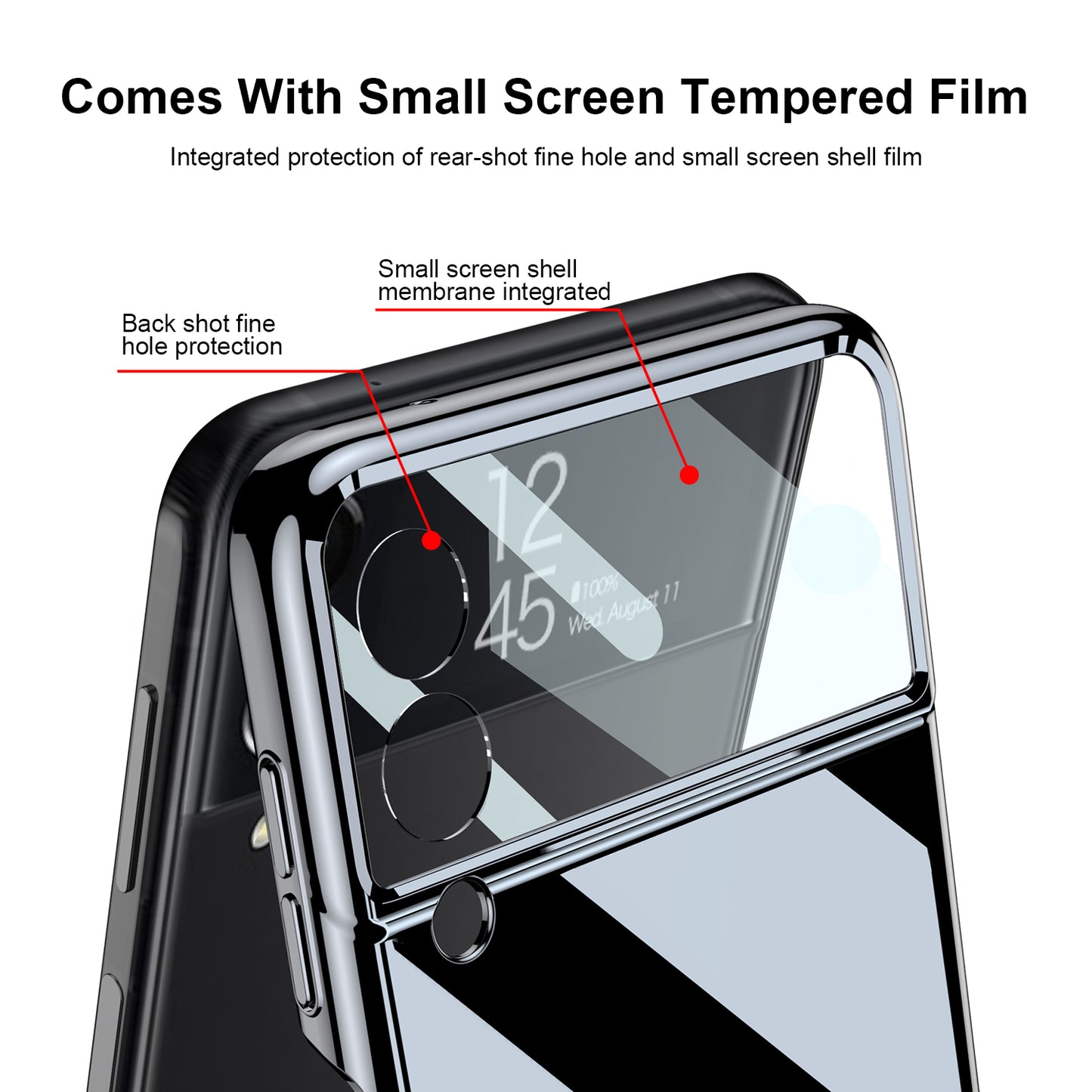 UV Bright Painted Fold Case For Samsung Galaxy Z Flip 3 5G With Back Screen Protector Hard Cover For Samsung Z Flip 3 Case
