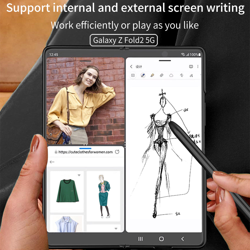 Ultra-Thin Plastic With Slot Case For Samsung Galaxy Z Fold 2 5G Anti-knock Phone Cover For Galaxy Z Fold2 Case Included Pen