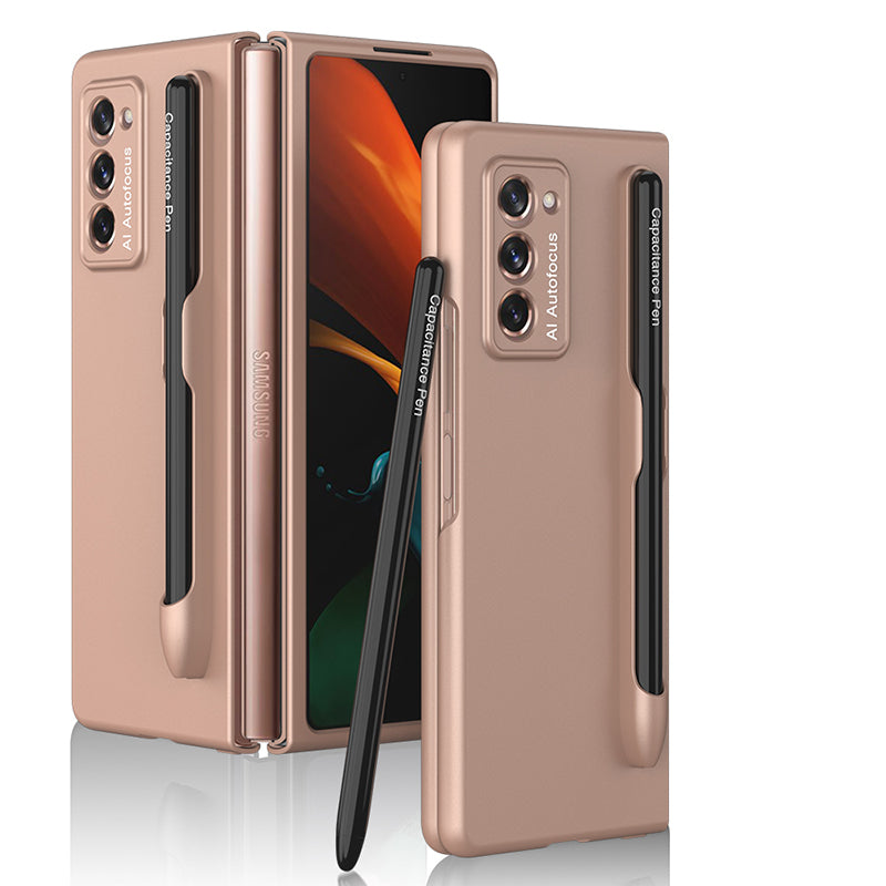 Ultra-Thin Plastic With Slot Case For Samsung Galaxy Z Fold 2 5G Anti-knock Phone Cover For Galaxy Z Fold2 Case Included Pen