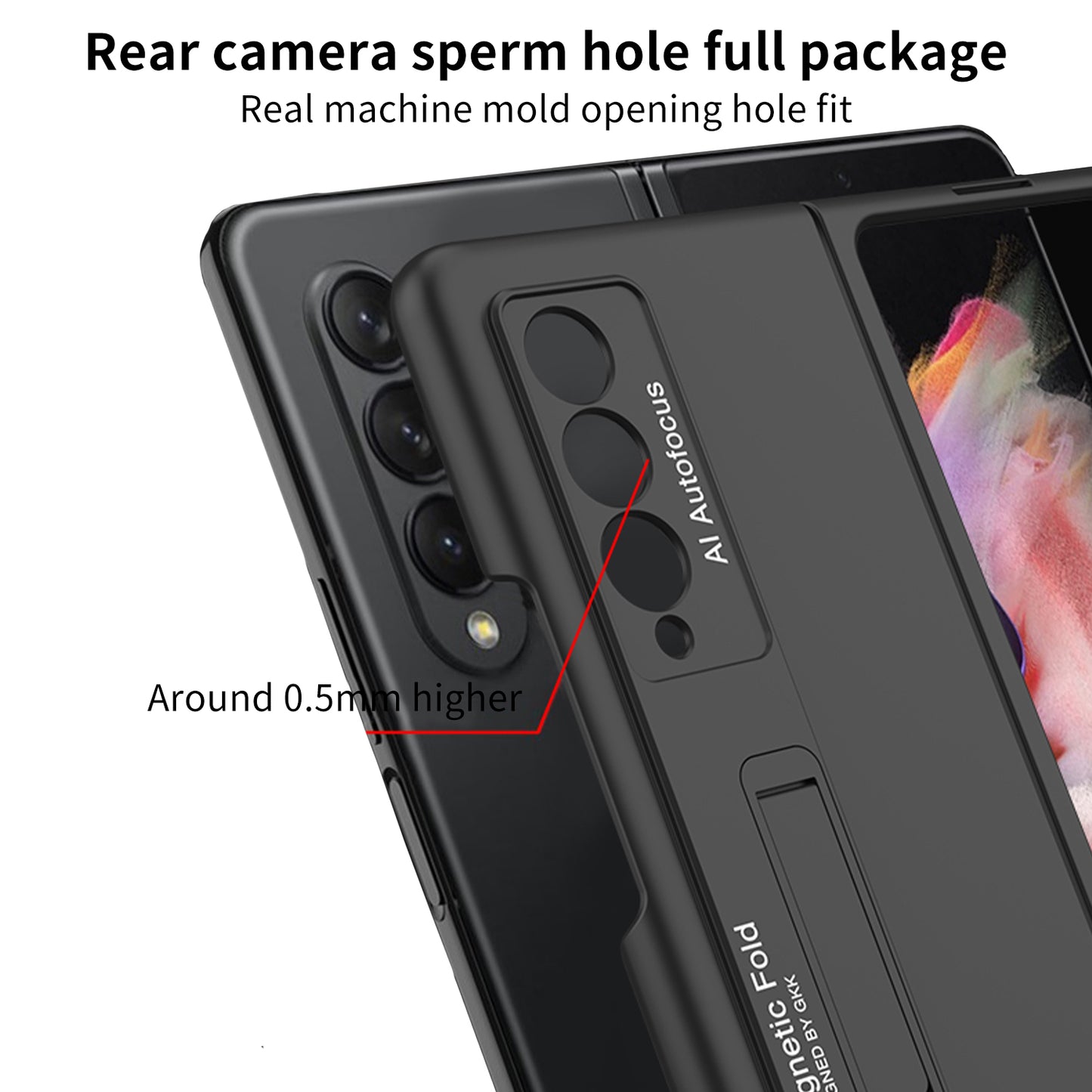 Ultra-thin Magnetic Stand Case For Samsung Galaxy Z Fold 3 5G With Edge Pen Slot Hard Phone Cover For Samsung Z Fold 3 Case